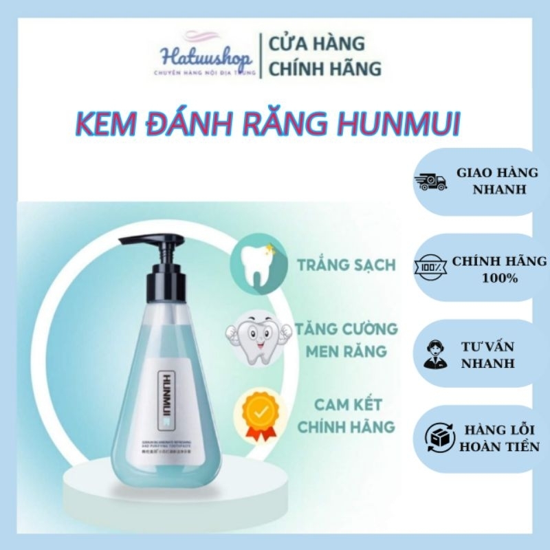 Kem Đánh Răng Hunmui Giúp Làm Sạch Răng, Loại Bỏ Ố Vàng, Bảo Vệ Răng Chắc Khỏe