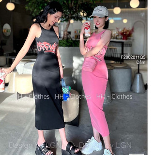 Đầm thun 3 lỗ ôm body dáng dài!