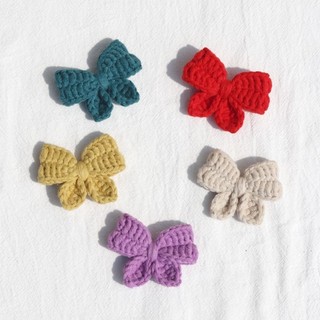Pin cài nơ bằng len, ghim cài áo nơ handmade len milk cotton