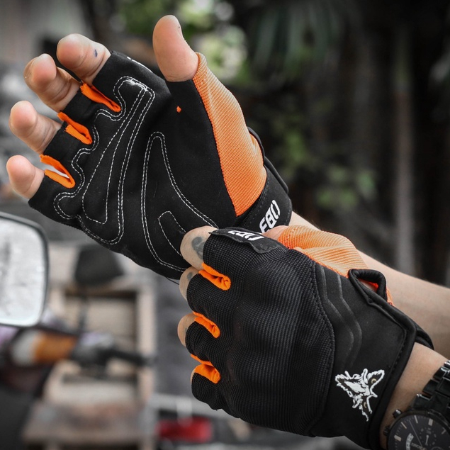 Găng tay đi xe máy ngắn ngón Ego co giãn bao tay bảo hộ đi xe máy giá rẻ