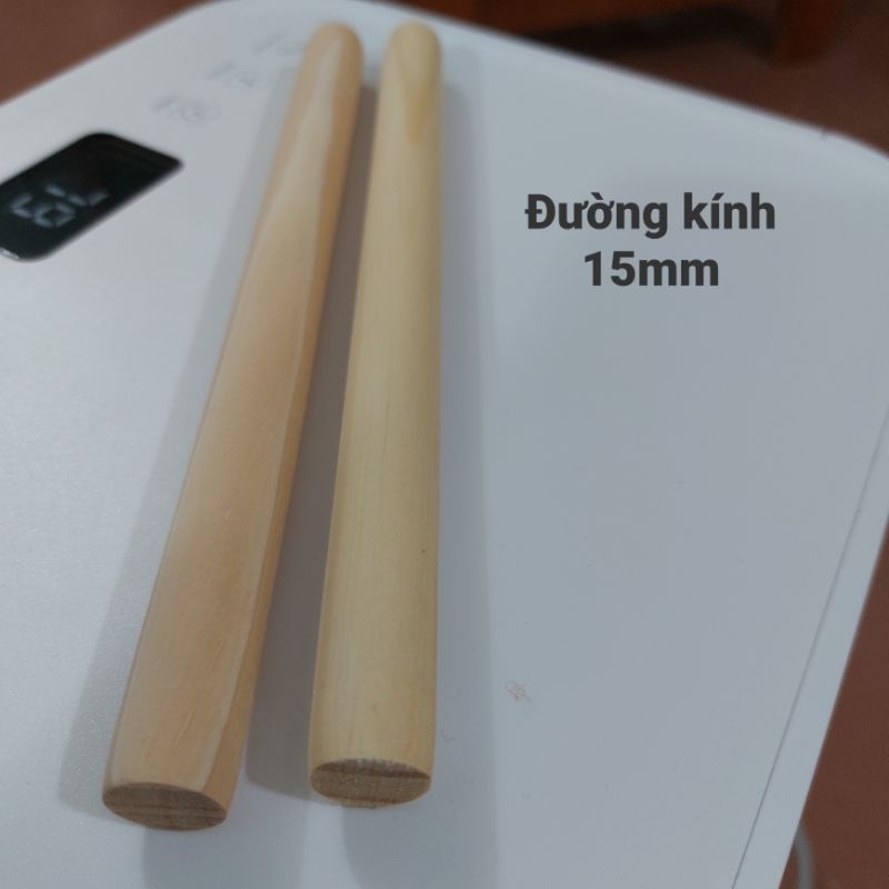 Thanh Gỗ Thông Tròn Phi 15mm, Dài 20cm