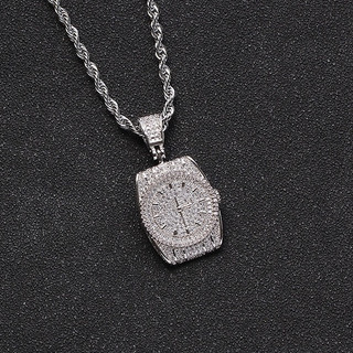 Dây chuyền mặt đồng hồ đính đá CZ dây chuyền mạ vàng 18k Rolux