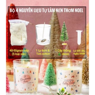 Bộ 4 Nguyên liệu tự làm Nến Sáp, Ly, Tim nến và Cây Thông Noel 🎄 Tặng Lọ Mùi Hương làm Nến thơm-9293store-9293kitdecor