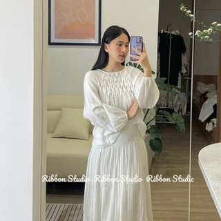 ( Ảnh thật) ( hàng sẵn) set áo chân váy thô mềm