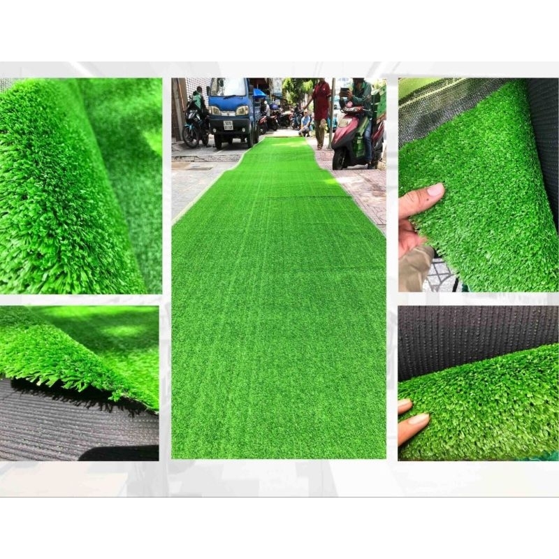 1 mét vuông thảm cỏ nhân tạo xanh tươi, loại cỏ 1 phân (1cm) - Khổ cuộn cỏ 2m
