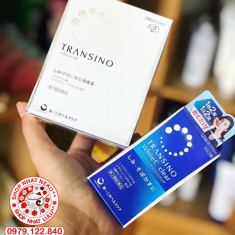 VIÊN UỐNG TRẮNG DA, MỜ NÁM TRANSINO WHITE C NHẬT BẢN