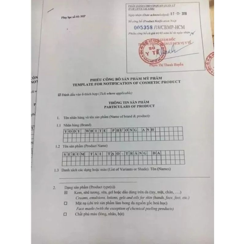 Combo serum tái tạo da Yody White Phương Anh