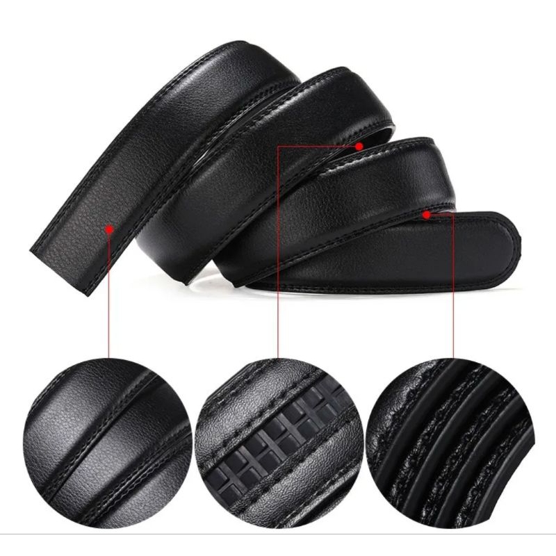 Thắt lưng, dây nịt,Dây da bò thay thế thắt lưng nam da thật sang trọng răng nhựa cao cấp dùng cho khóa tự động bản 3.5cm