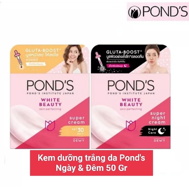 Kem dưỡng da Pond’s White Beauty trắng hồng rạng rỡ ban ngày & ban đêm 50 gr