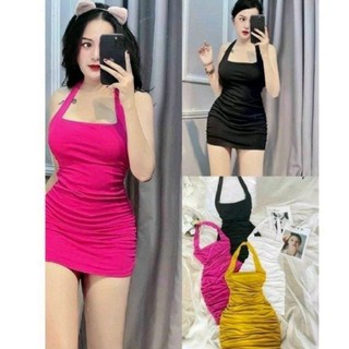 Đầm body cổ vuông dây mặc 2 kiểu siêu tôn dáng
