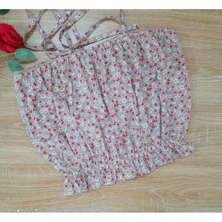 Áo 2 dây croptop hoa nhí