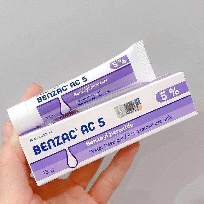 Gel ngừa mụn Benzac Ac 5% 15g chính hãng - benzoyl peroxide 5%