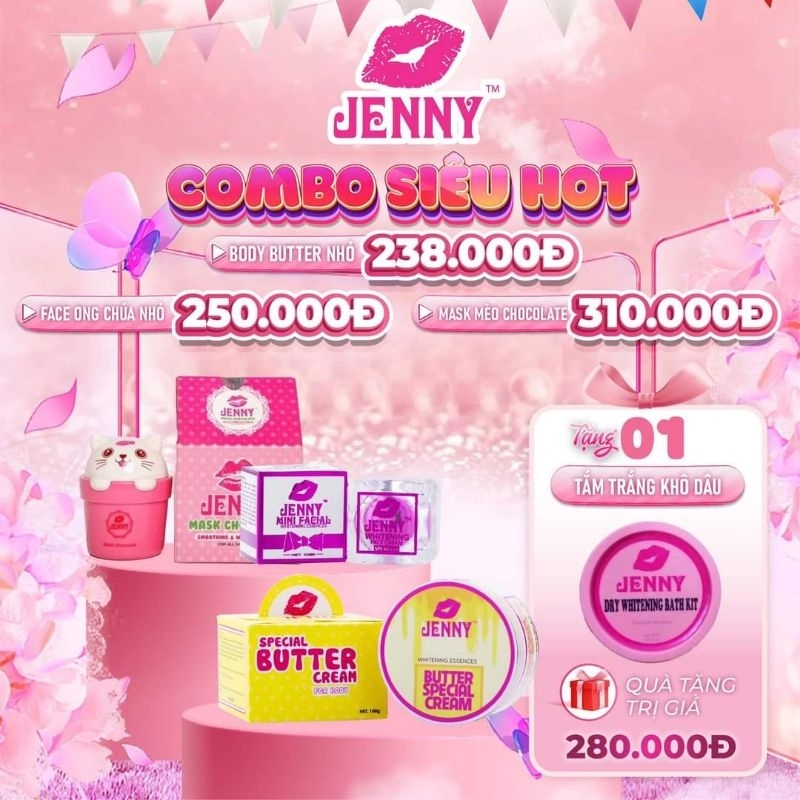 COMBO Kem body butter nhỏ + 1 face sap nhỏ + 1 mask mèo Jenny