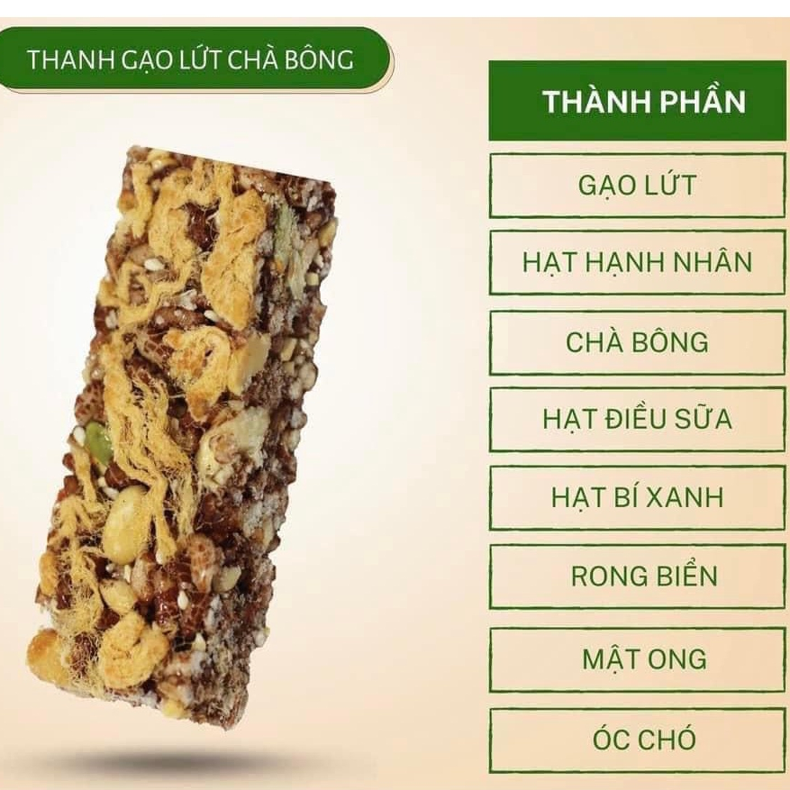 Thanh Gạo Lứt Chà Bông VITOT Mix Hạt Ăn Kiêng Thơm Giòn, 1 Túi 14 Thanh