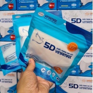 Thùng 100 cái khẩu trang 5d Vinamax ôm mặt, date mới, không xù lông