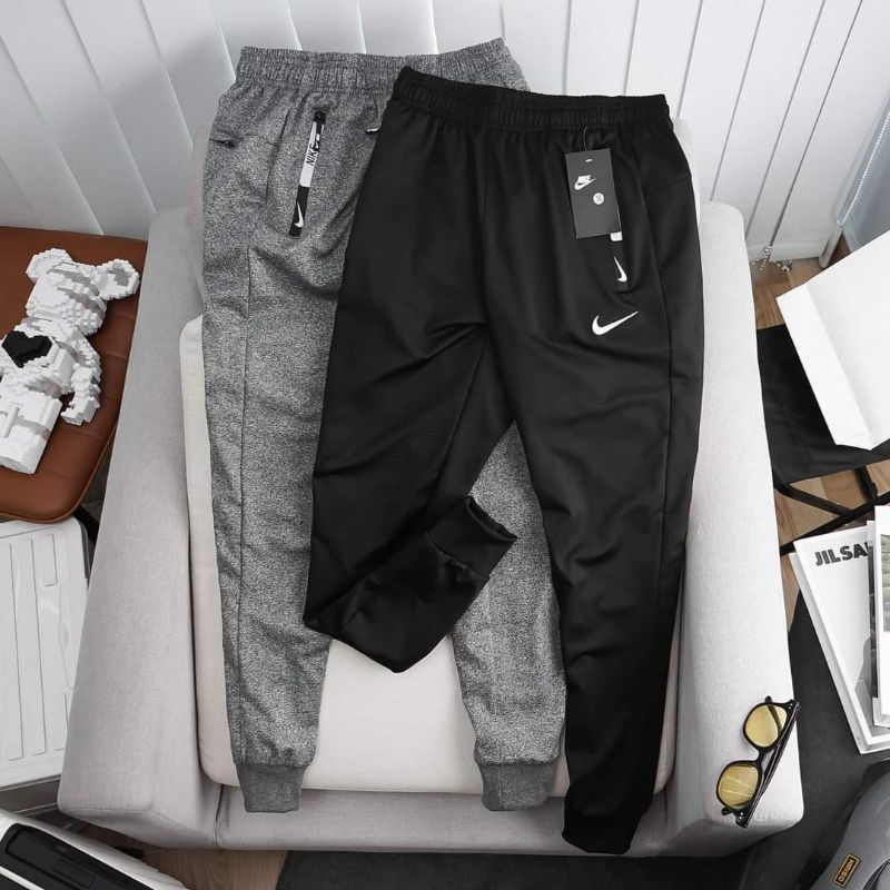 Quần thể thao ống bó - Quần jogger thể thao logo thêu chất vải thun poly 4 chiều (50-85kg)