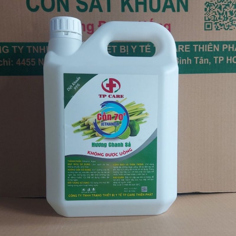 17_Sát khuẩn nhanh can 5Lit, còn 70 độ, có hương chanh sả, valender.. chọn hương