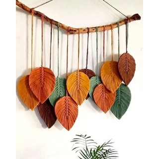 Mành macrame lá trang trí nhà cửa phòng ngủ phòng khách