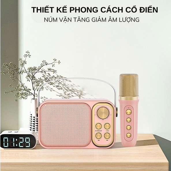 Loa Karaoke Bluetooth YS-103 Kèm 1 Micro Không Dây, Âm Thanh Siêu Hay, Thiết Kế Sang Trọng Nhỏ Gọn Tiện Lợi- Techzone | BigBuy360 - bigbuy360.vn