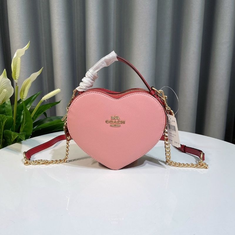 Túi Coach trái tim da thật xinh xắn
