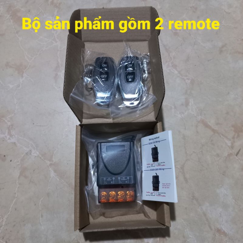 Công tắc điều khiển từ xa 2 remote Rf dùng cho máy bơm tải 1Kw 30A