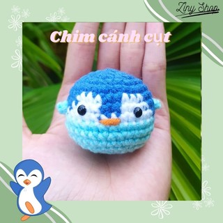 Móc khoá chim cánh cụt ú nu bằng len handmade đáng yêu