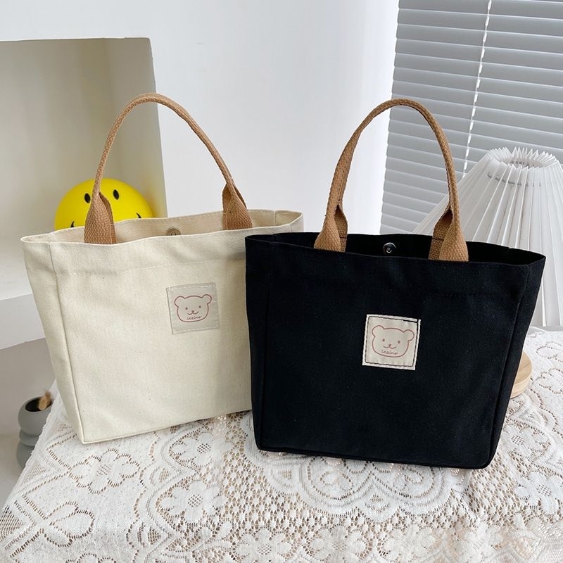 Túi Tone Vải Kaki Nhật Bản Đơn Giản Túi Bento Cho Nhân Viên Văn Phòng Ud.Pc.Chun