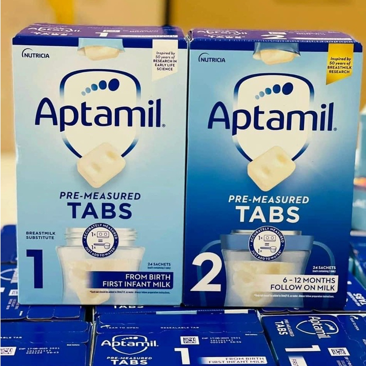 Sữa Aptamil Thanh Số 1,2 Nội Địa Anh, Hộp 24 thanh