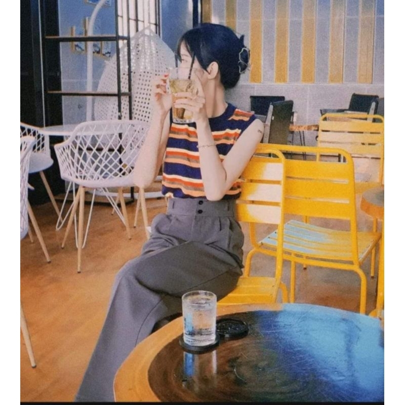 Quần kaki suông lưng cao 2 nút DQ054