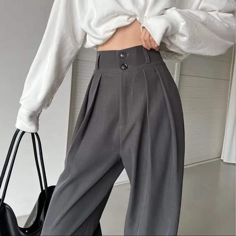 Quần kaki suông lưng cao 2 nút DQ054