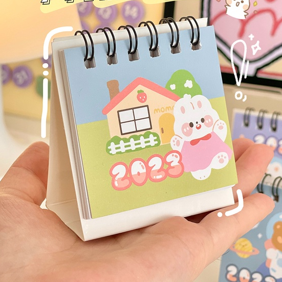 Lịch mini 2023 gấu thỏ cute, lịch bỏ túi, để bàn xinh xắn - Miao's Little Forest