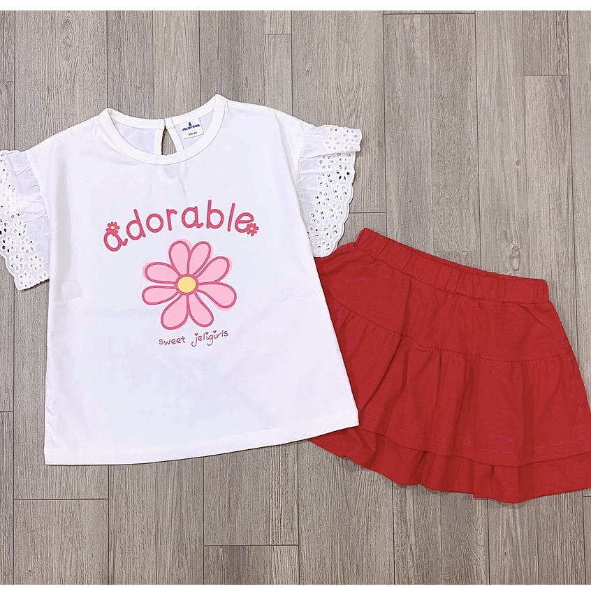 Set áo váy Bigaby xuất hàn jelispoon chất thun mềm mát cho bé 11-35kg