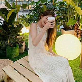 Đầm váy suông sát nách cổ yếm, váy đầm maxi suông dáng dài