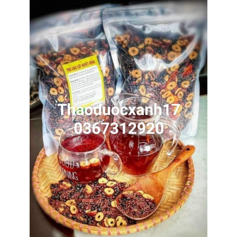 Gạo lứt đỗ đen rang 1kg gồm (đõ đen.táo đỏ.gạo lứt)