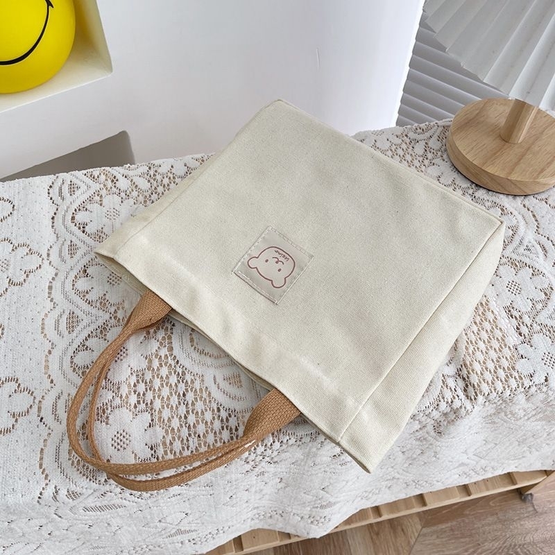 Túi Tone Vải Kaki Nhật Bản Đơn Giản Túi Bento Cho Nhân Viên Văn Phòng Ud.Pc.Chun