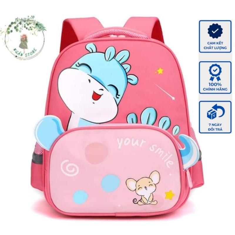 Balo học sinh tiểu học cho bé gái, siêu nhẹ, chống gù, chống thấm nước - Ngan Store