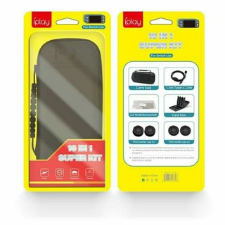 Nintendo Switch Lite kit 10 in 1 hãng Iplay :dán màn , túi đựng , 4 núm bọc nút , dây usb sạc cho nintendo switch lite