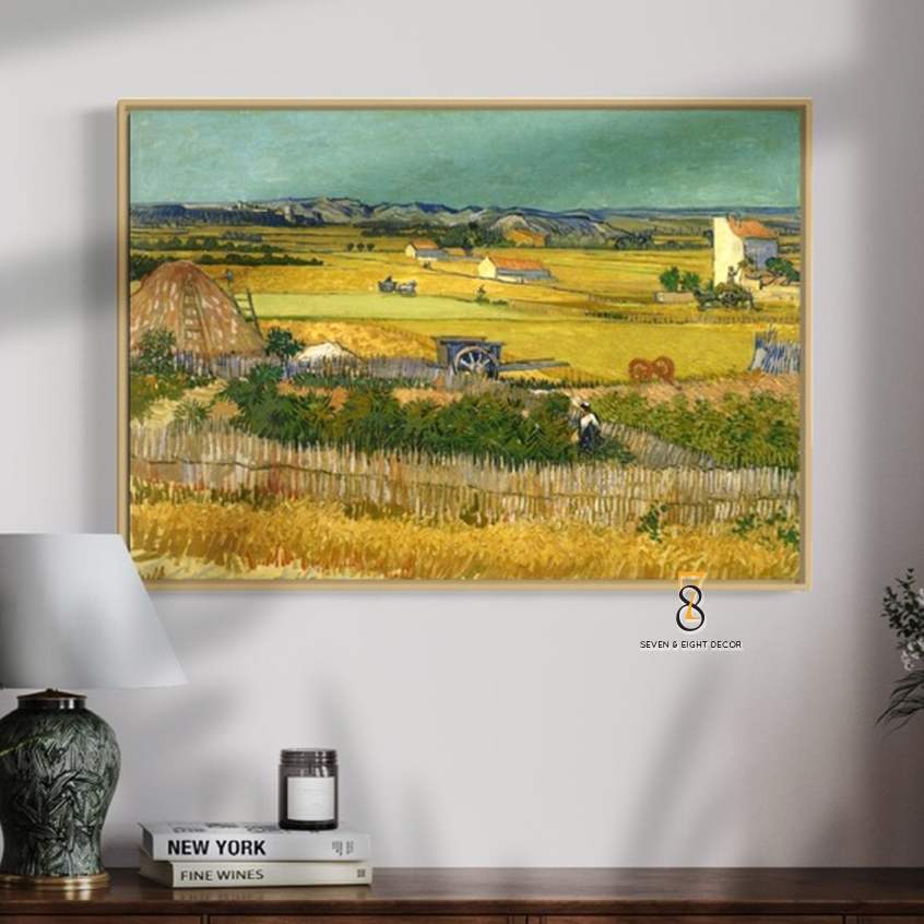 Tranh Canvas | Mùa Gặt | Tranh Danh hoạ Van Gogh 1FHARTI020 | Tranh Đã Căng Khung | Tặng Kèm Đinh Đa Năng 78Decor