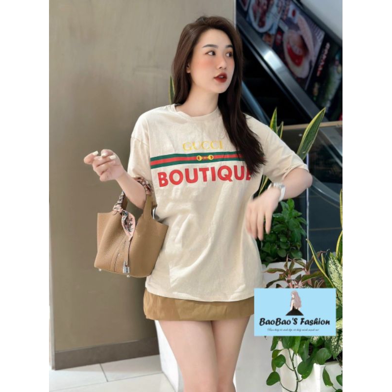 Set áo phông và chân váy nâu năng động xinh xắn
