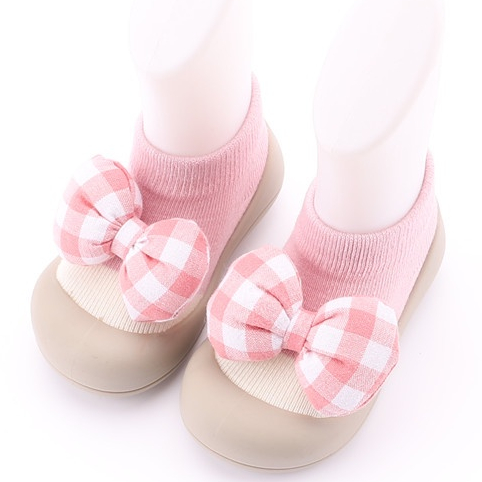 Giày Nơ Hoạt Hình Búp Bê Đế Mềm Cho, Co Giãn Tốt, Chống Trơn Trượt, Giày Cho Bé Từ 9 Tháng Tuổi Đến 5 Tuổi Nơ Màu Hồng