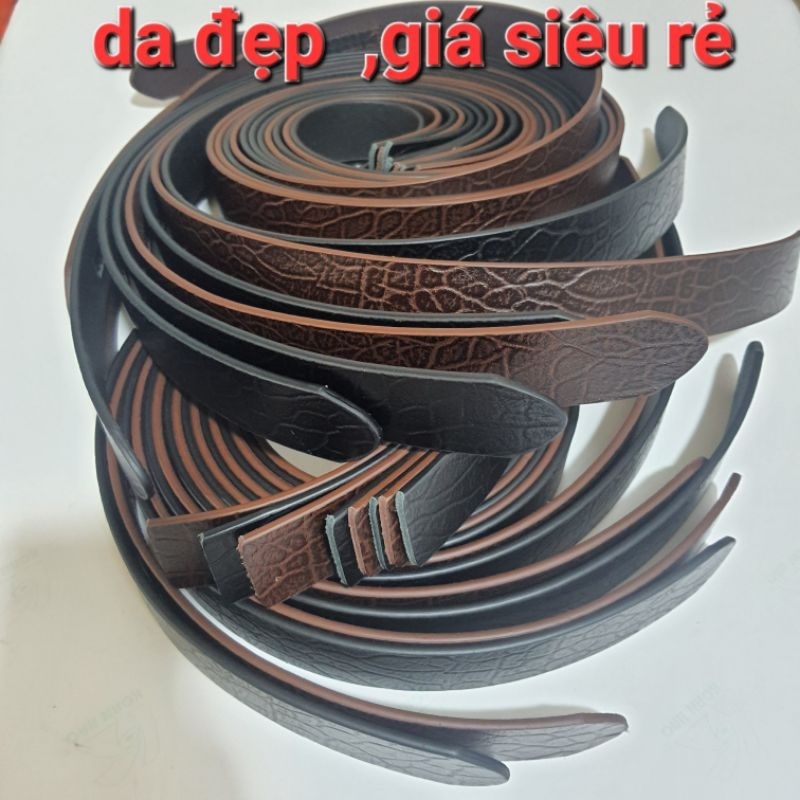 Dây Lưng không mặt có khấc bản 3,6 cm da bò nguyên tấm cao cấp [ DÂY CÓ KHẤC ]