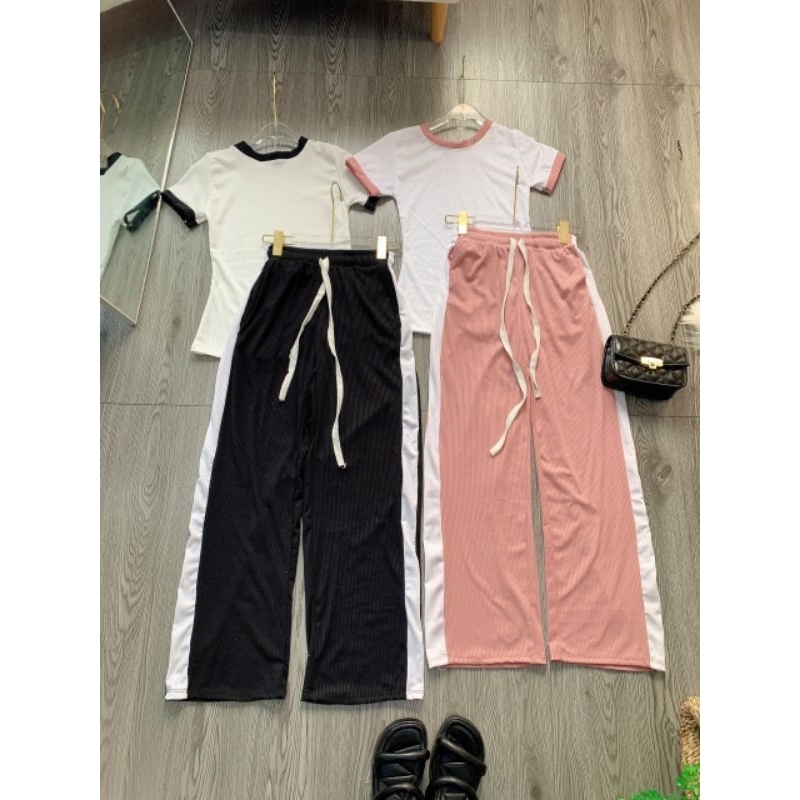 SET BỘ ÁO QUẦN DÀI ỐNG RỘNG THỂ THAO MPB Thiết kế phối viền, sọc trẻ trung năng động,Chất Thun Gân Dày Dặn Co Giãn Tốt.