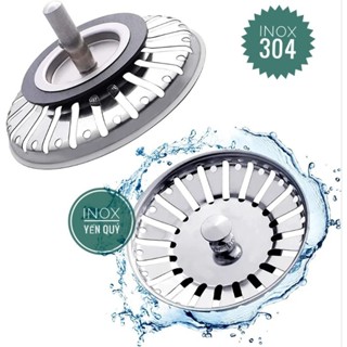 [INOX 304] Nắp Chặn Nước và Lọc Rác Bồn Rửa Chén Đường Kính 83m và 80mm chặn nước và giọ lọc rác size lớn có tay cầm