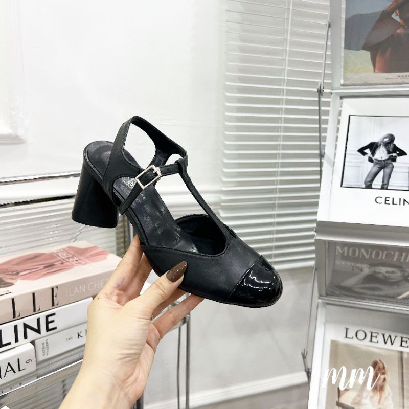 Giày Sandal Gót Trụ Slingback Mềm Êm Chân LĐ