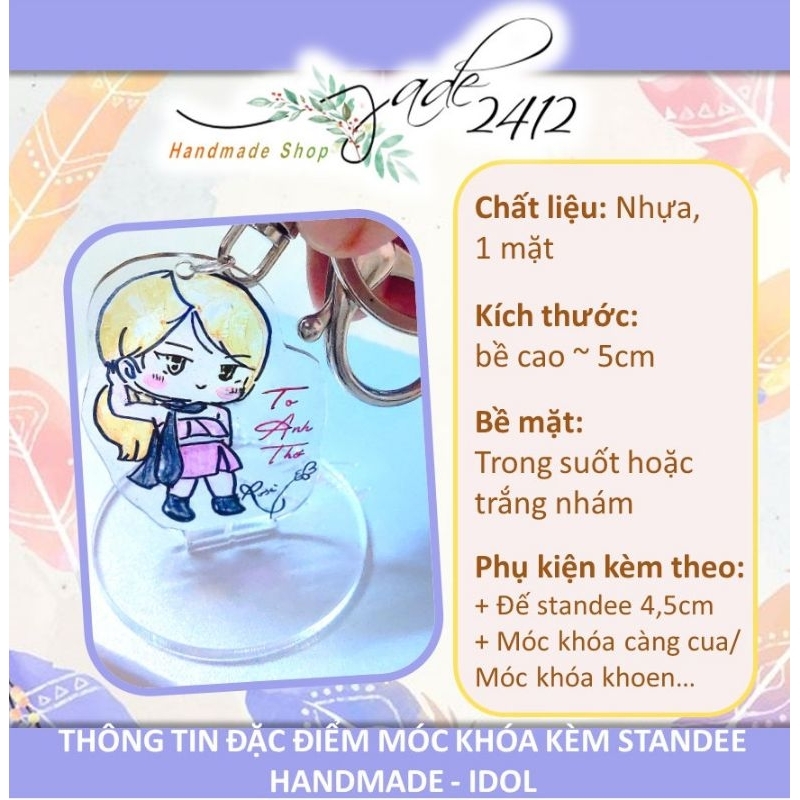 MÓC KHOÁ KÈM STANDEE HANDMADE- IDOL KPOP ANIME