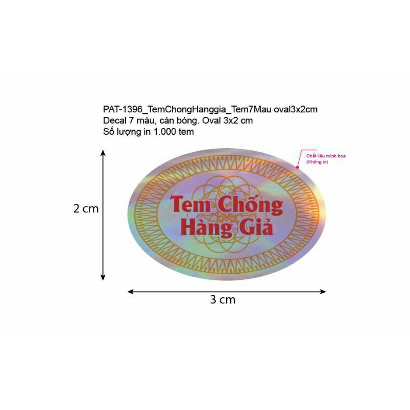 Combo 1000 tem chống hàng giả 7 màu mẫu mới