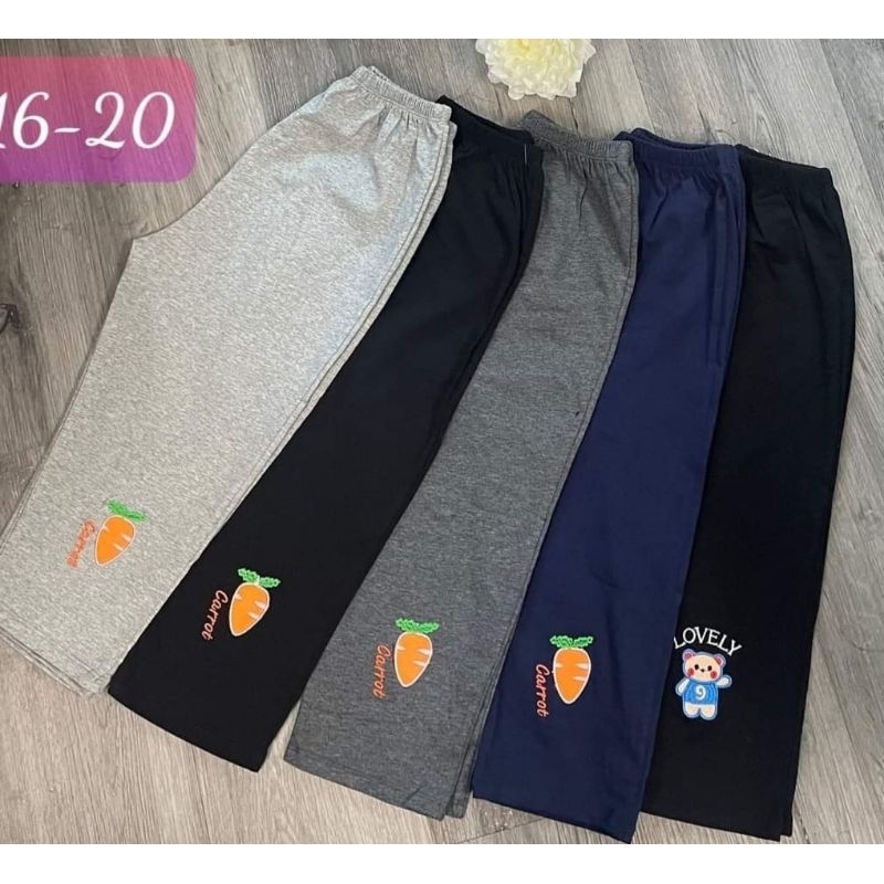 Quần legging lửng bé gái cotton co giãn size đại 20-45kg