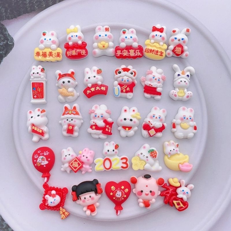 Set 10 charm trang trí ốp điện thoại, trang trí bình nước, kẹp tóc