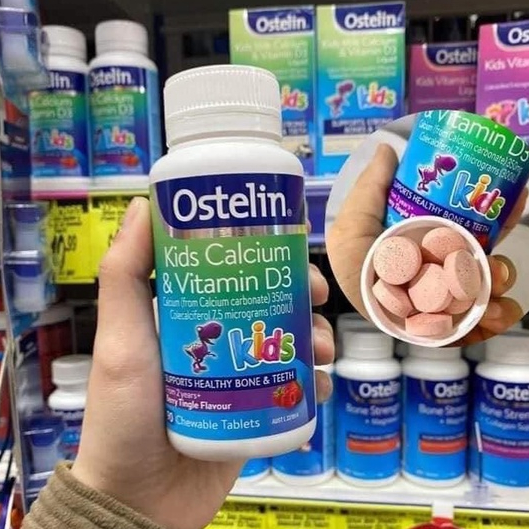 Canxi khủng long cho bé Ostelin Kids Milk Calcium & D3 Úc (90v/90ml)