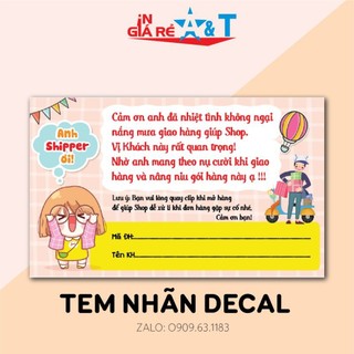(1000 cái) decal, tem cám ơn Shipper
